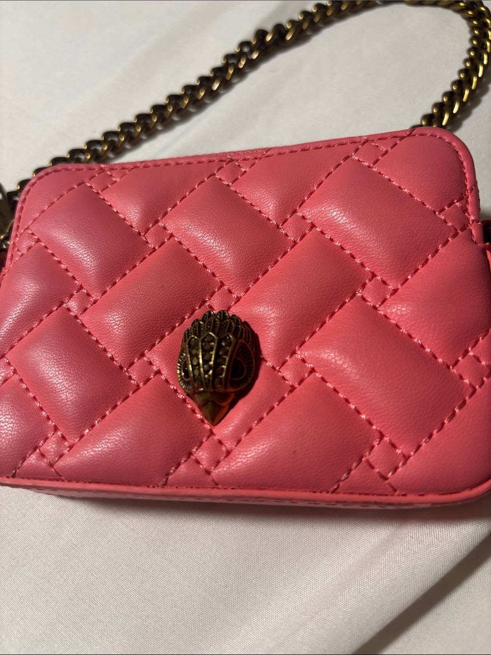 Kurt Geiger Pink Quilted Chain Shoulder Bag - Picture 3 of 5